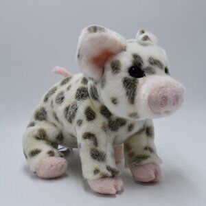 DOUGLAS Plush Leroy Black Spotted Pig Plush Stuffed Animal with Tag 7"